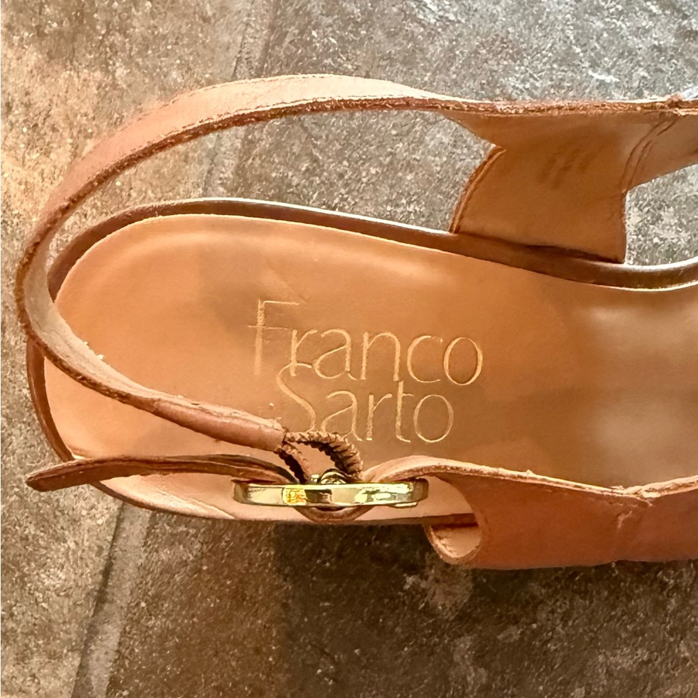 Franco Sarto Tan Wedge Sandals - Picture 2 of 5